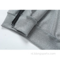 Aangepaste rits Hoodie Men Blanco Style Gray Hoodies